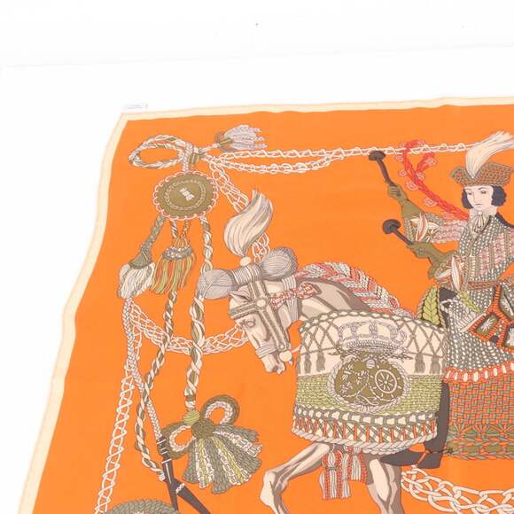 HERMES Orange Silk Scarf - Picture 2 of 8